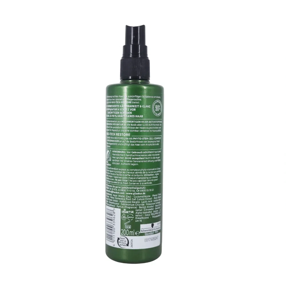 Schwarzkopf Gliss Kur Bio Tech Restore 200мл Soch uchun sprey va kremlar Россия
