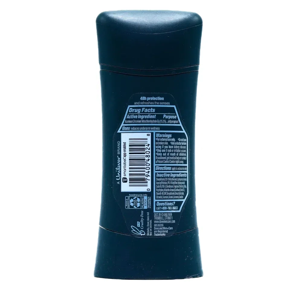 Dove Men + Care Stick Eucalyptus + Birch Antiperspirant erkaklar uchun 74g Erkaklar uchun dezodorant umumiy Kanada