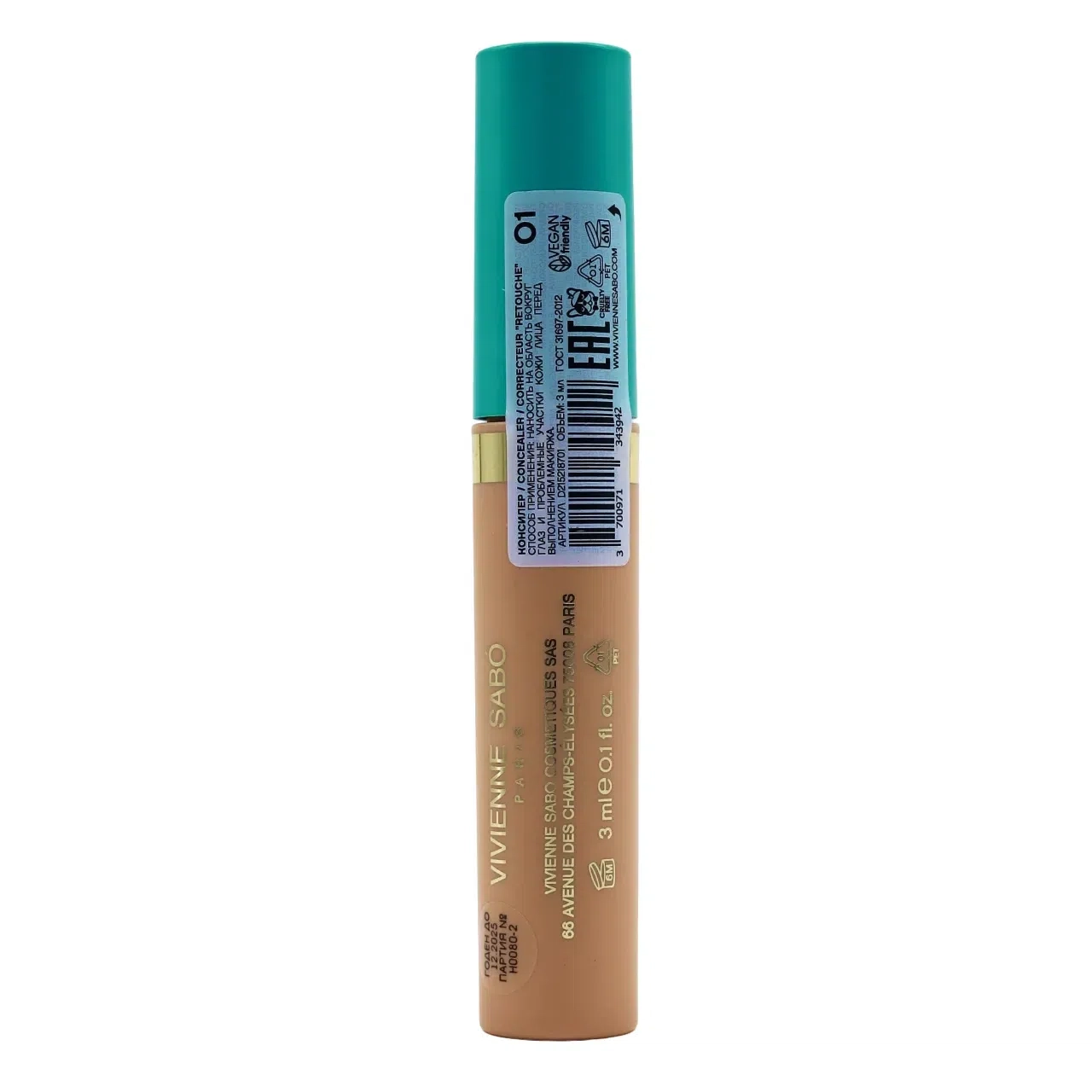Vivienne Sabo Paris Retouche Soncealer 01 3 мл ViviEnne Sabo Concealer Франция