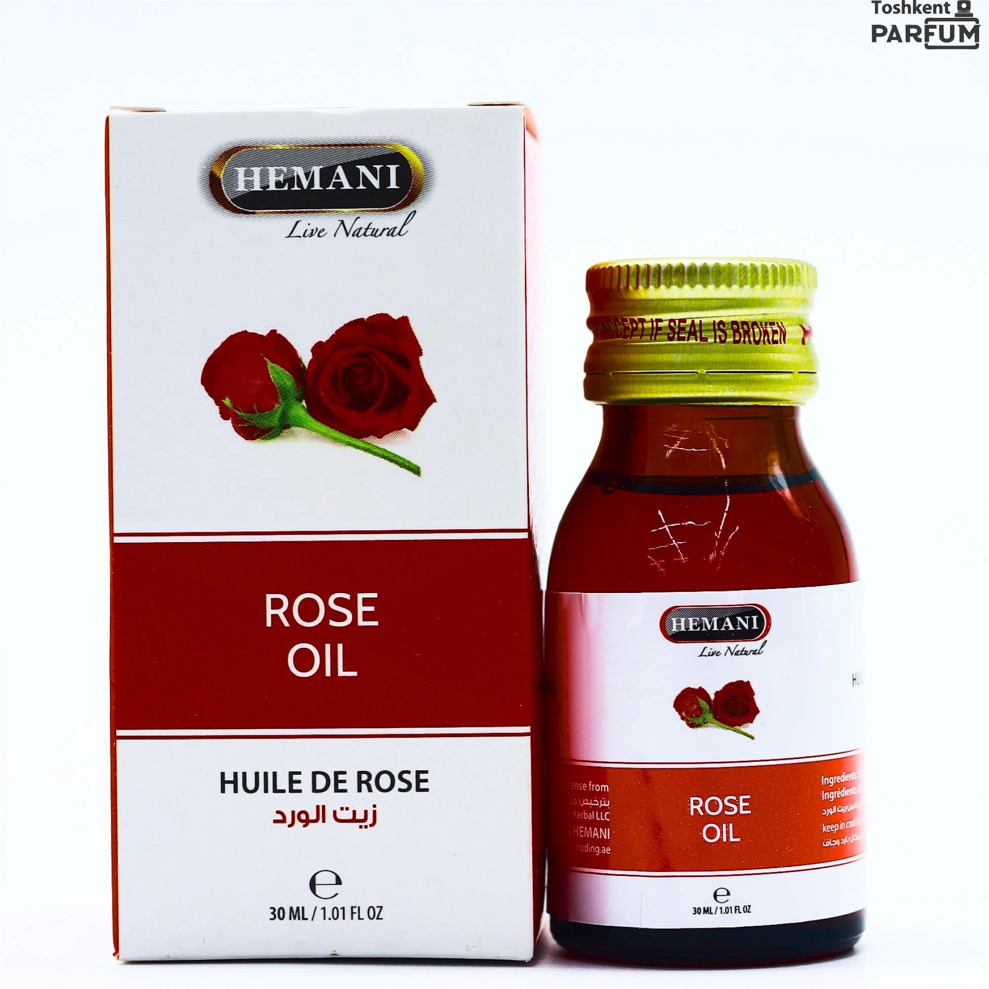 Hemani Розовое масло Huile de Rose 30мл Yuz va tana uchun yog'lar umumiy Пакистан
