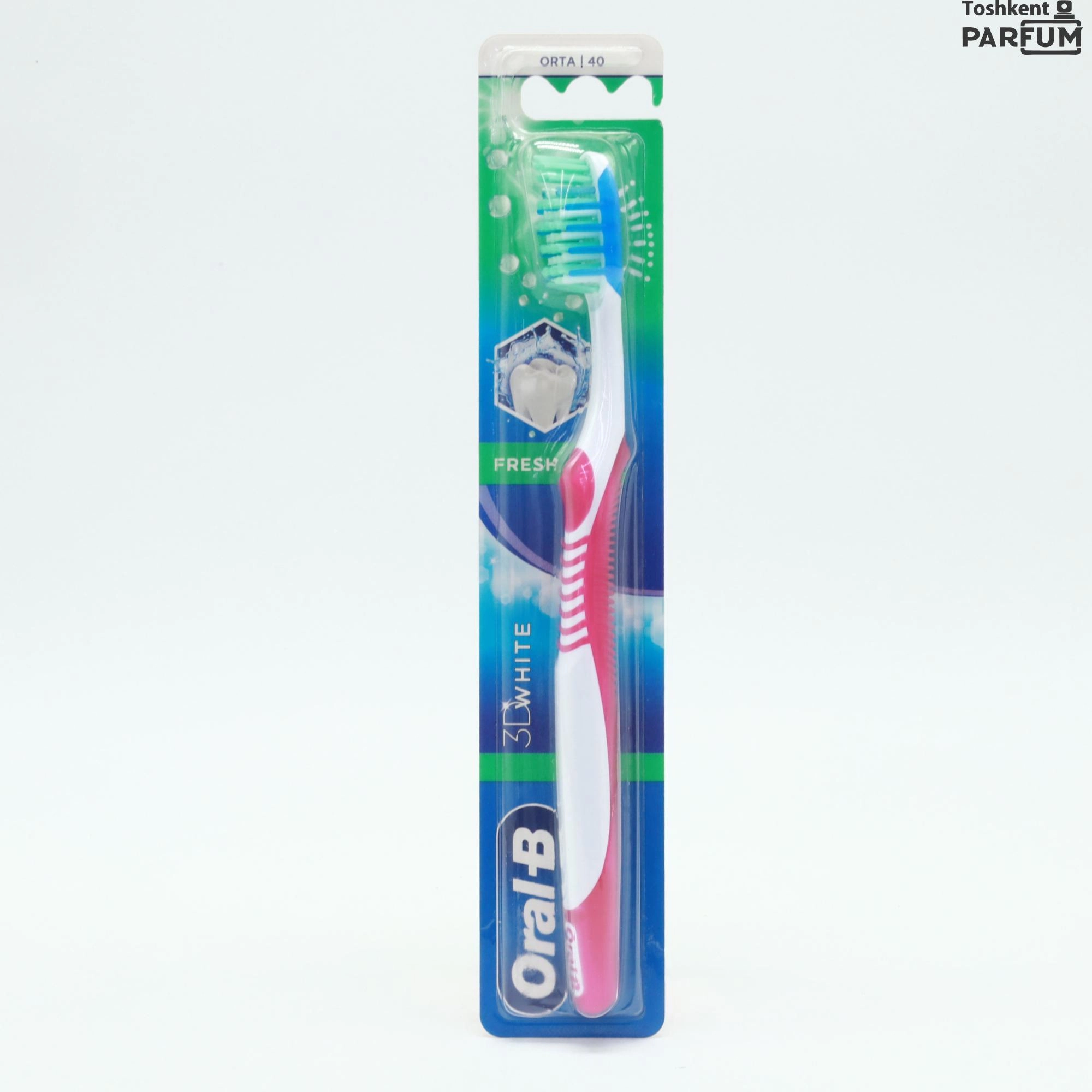 Oral-B Зубной Шотка 3D Wҳите Фреш М 1шт Kottalar uchun zubnoy cho'tkalar Турция