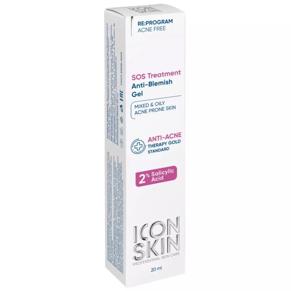 Icon Skin Sos Treatment Anti Blemish Gel 20мл Yuz va tana uchun yog'lar umumiy Россия
