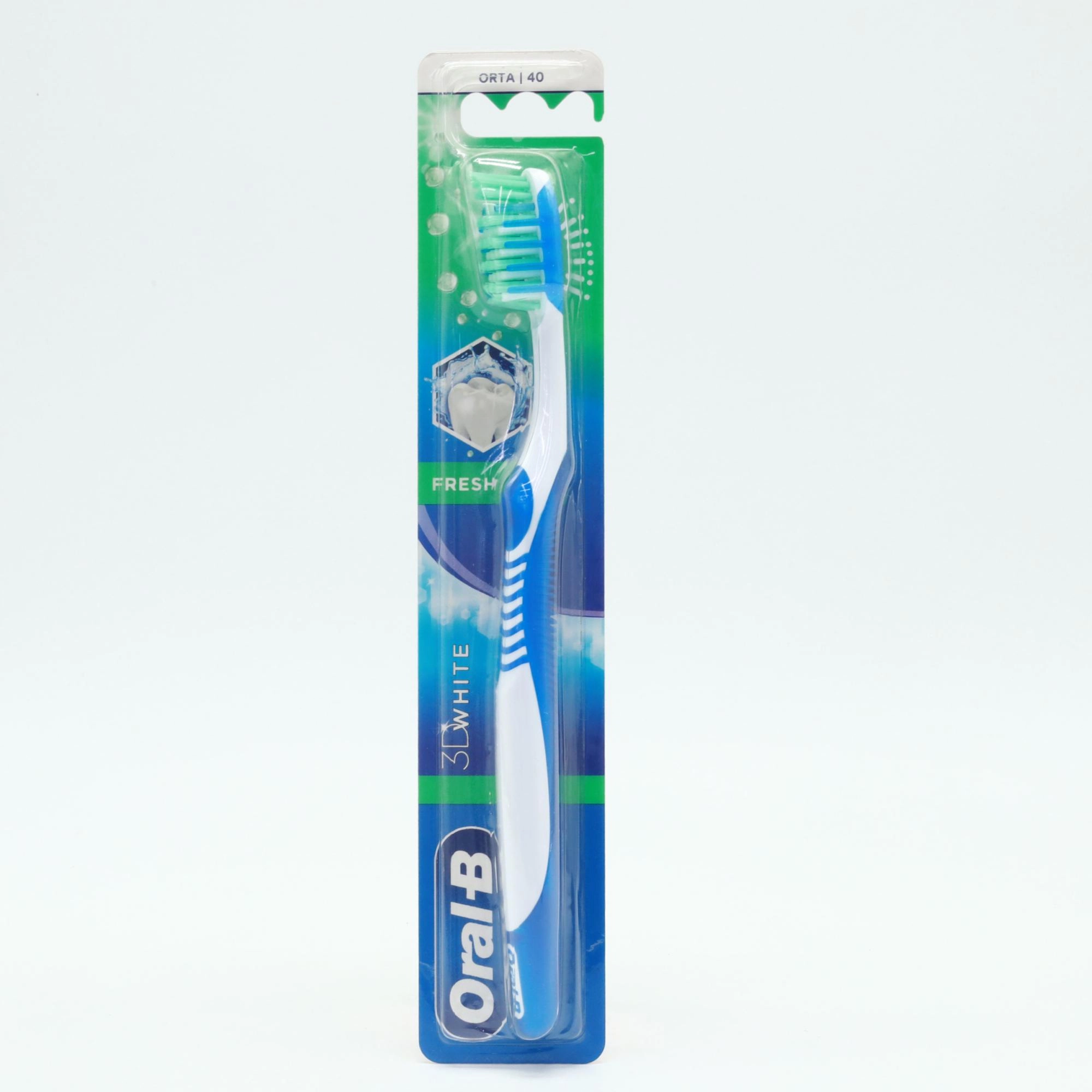Oral-B Зубной Шотка 3D Wҳите Фреш М 1шт Kottalar uchun zubnoy cho'tkalar Турция