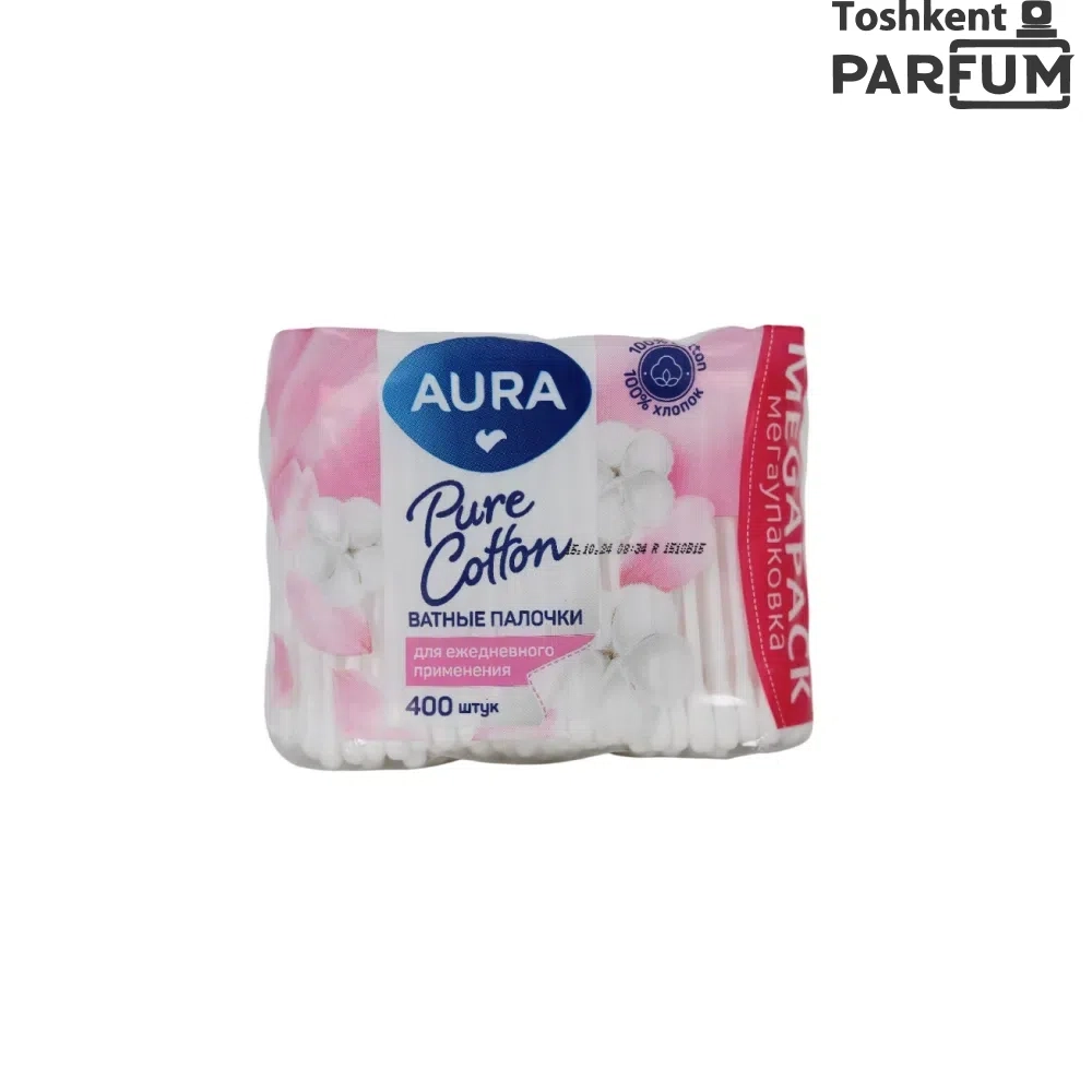 Aura Pure Cotton Ватные Палочки 400шт Quloq tozalovchi paxta tayoqchalar Россия