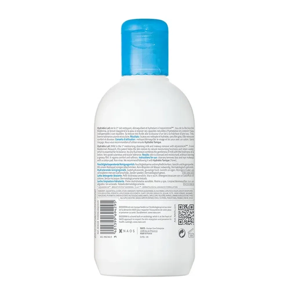 Bioderma Hydrabio Lait Nettoyant Hydratant 250ml Yuz va tana parvarishi Fransiya