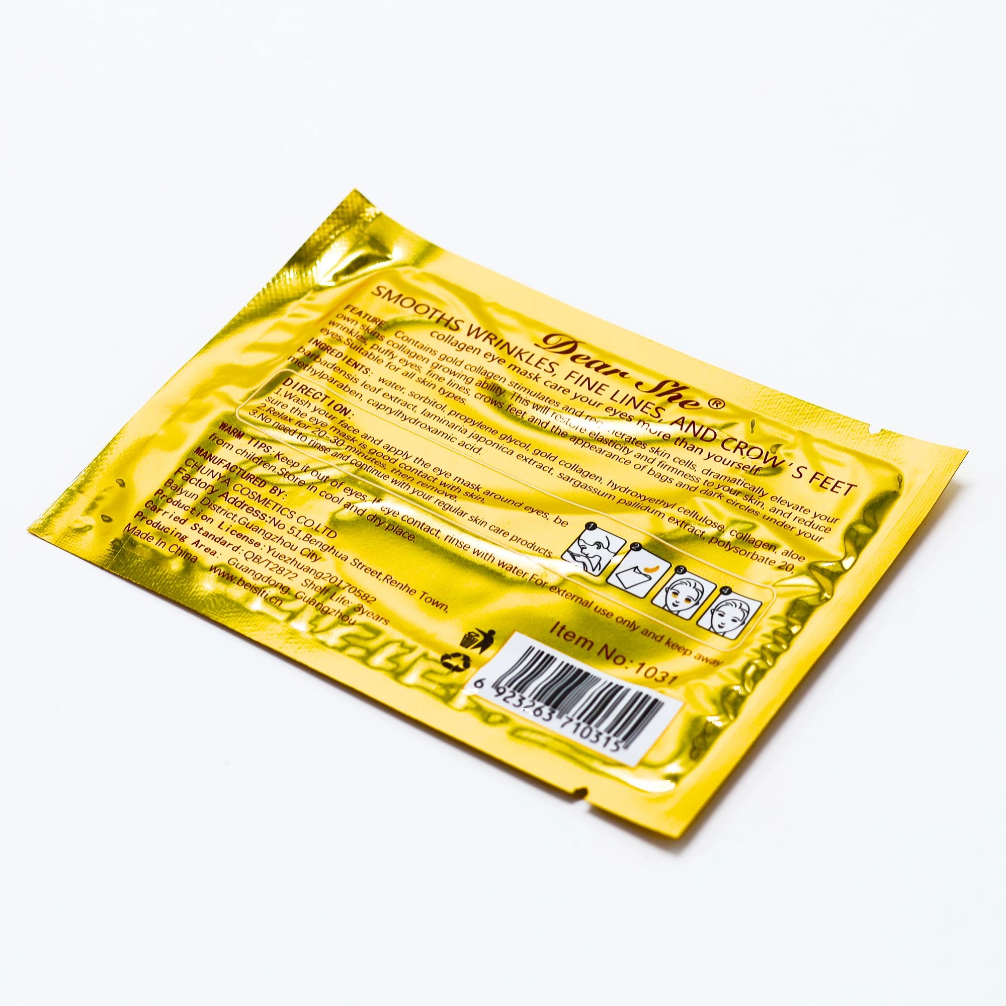 Dear She Gold Collagen Smooth Elastic Eye Mask 6g Yuz uchun maskalar umumiy. Китай