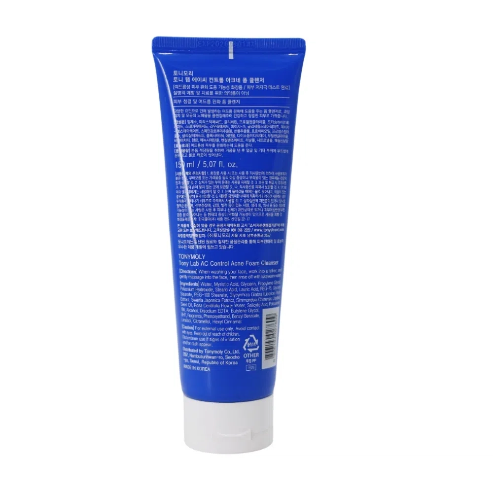 TONY LAB Ac Control Acne Foam Cleanser 150мл Korea penka va pilinglar Южная Корея